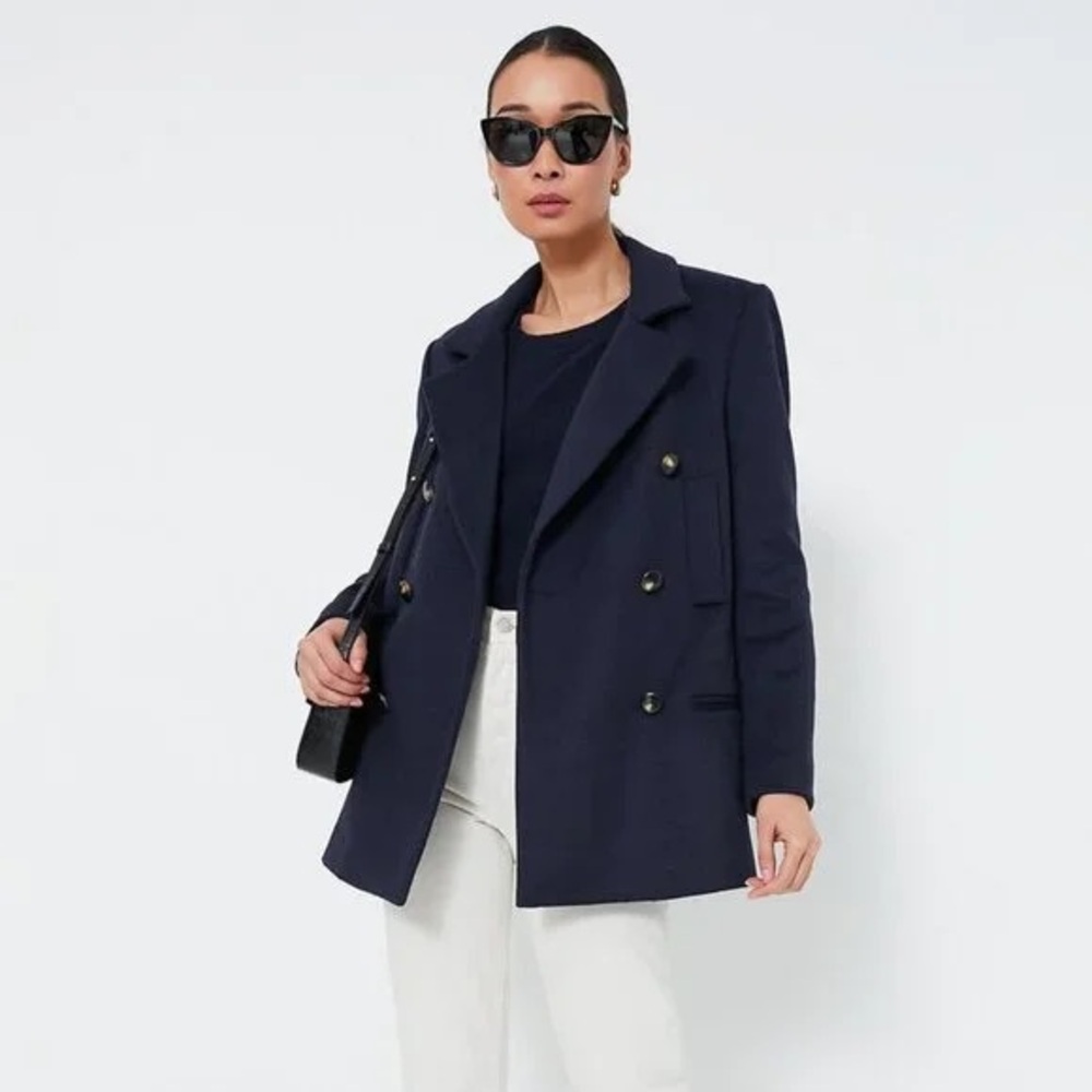 New Tuckernuck Kensington Navy Wool Coat - size small